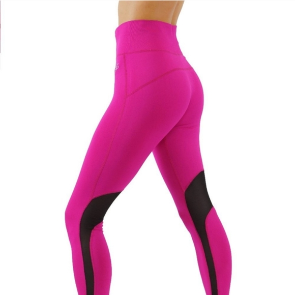 Yoga Pants Dry-Fit Workout Leggings Mesh Cutouts - Picture 1 of 2